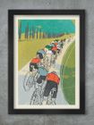 Following the Wheel - Cycling Poster print