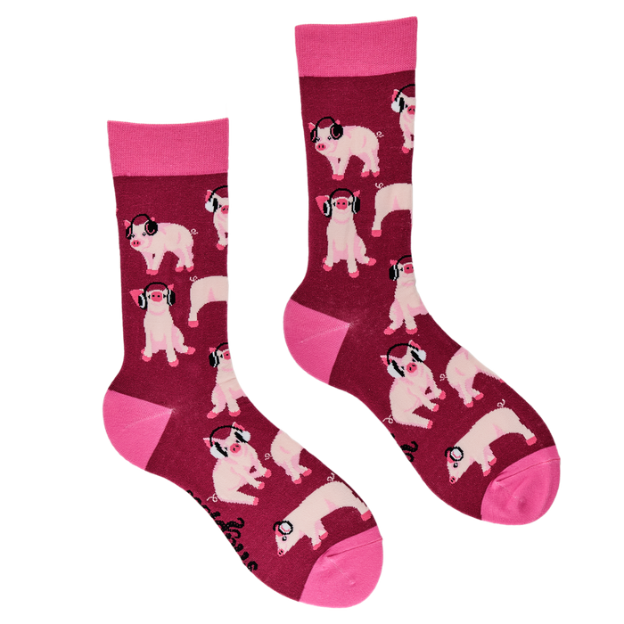 Pigs in Headphones Socks