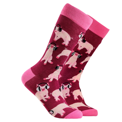 Pigs in Headphones Socks