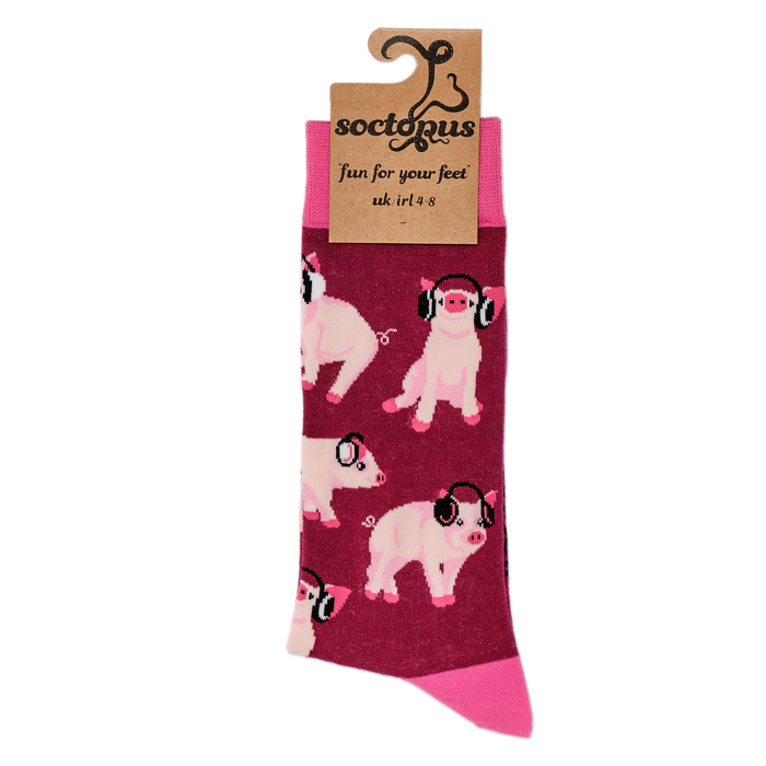 Pigs in Headphones Socks