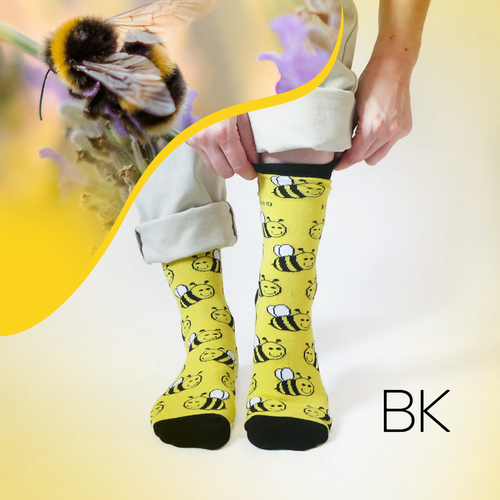 Bee Socks | Bamboo Socks | Yellow Socks | Meadow Socks