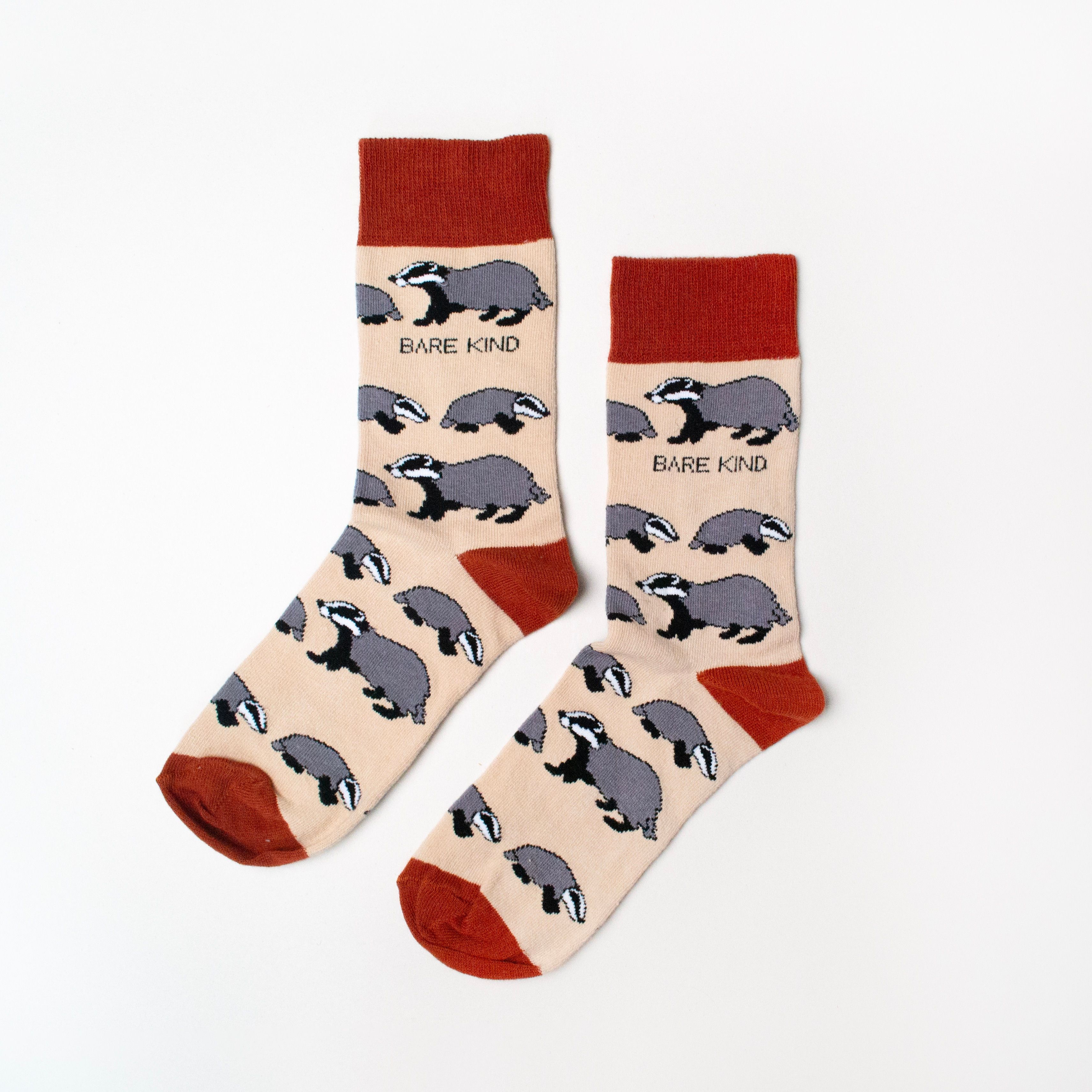 Badger Socks | Bamboo Socks | Blue Socks | Woodland Socks