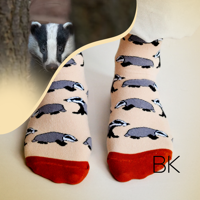 Badger Socks | Bamboo Socks | Blue Socks | Woodland Socks