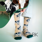 Cow Socks | Bamboo Socks | Beige Socks | Farm Socks