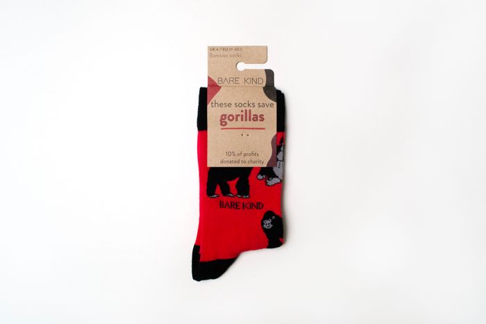 Gorilla Socks | Bamboo Socks | Red Socks | Jungle Socks
