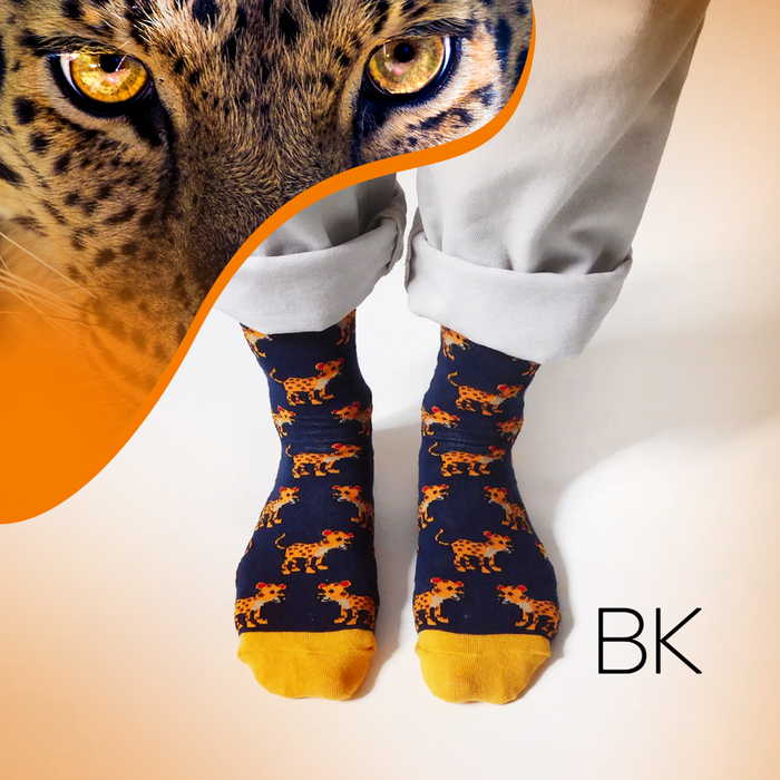 Leopard Socks | Bamboo Socks | Navy Socks | African Socks