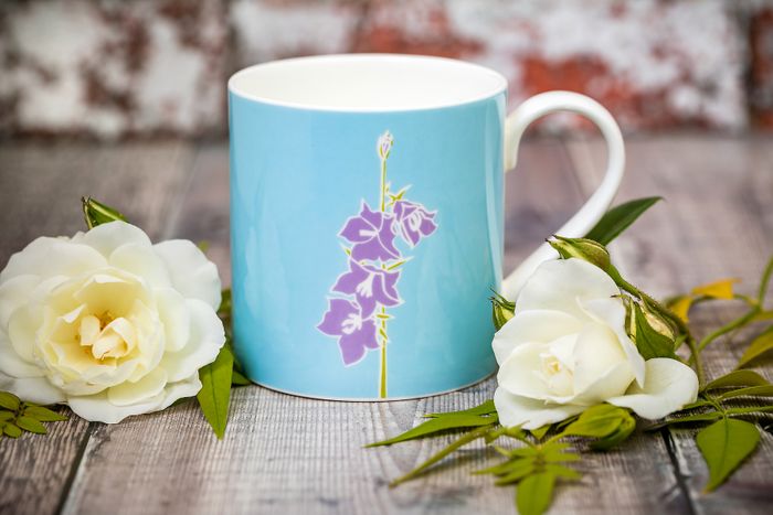 'Campanula' fine bone china flower mug made in England