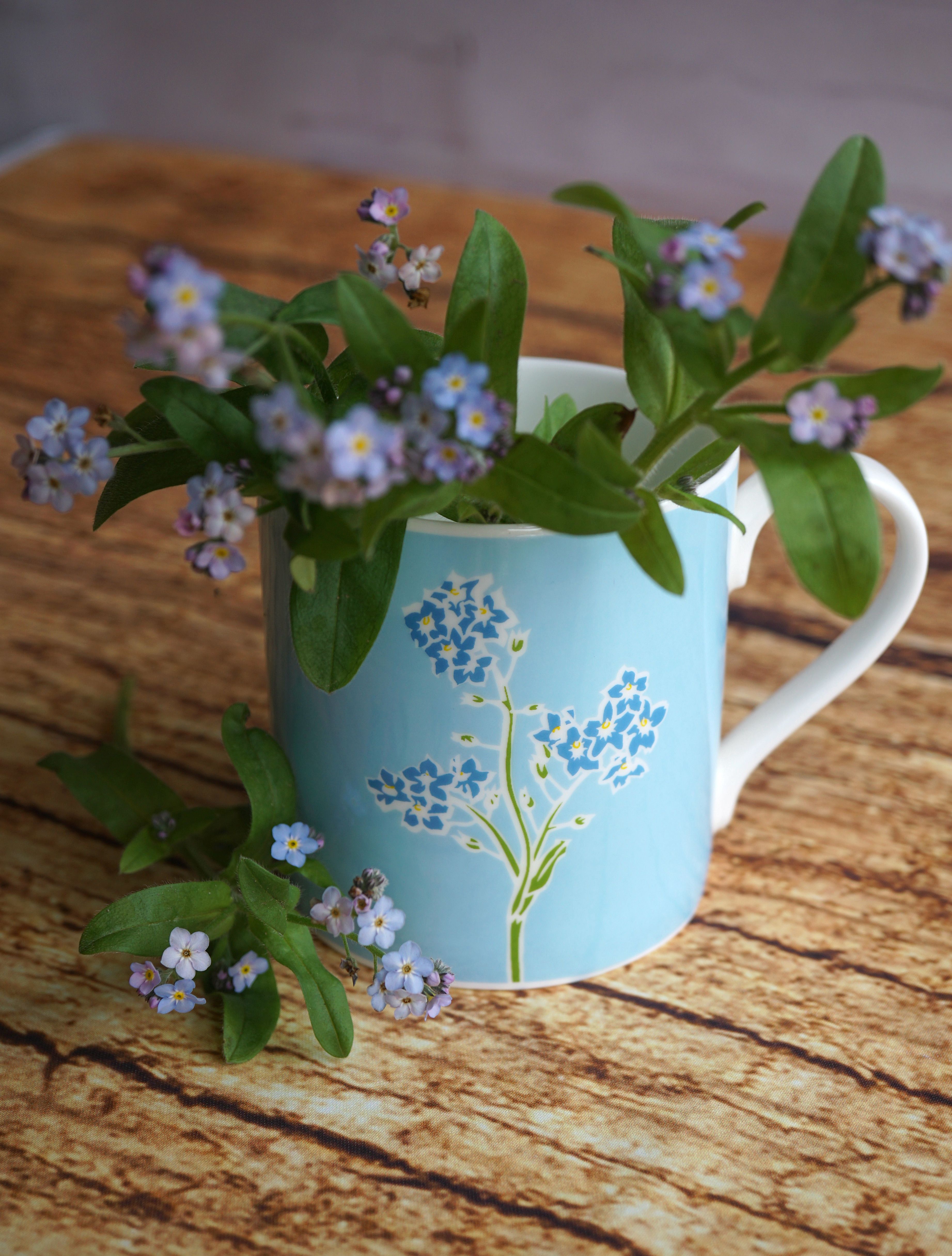 'Forget me not' fine bone china mug, made in England