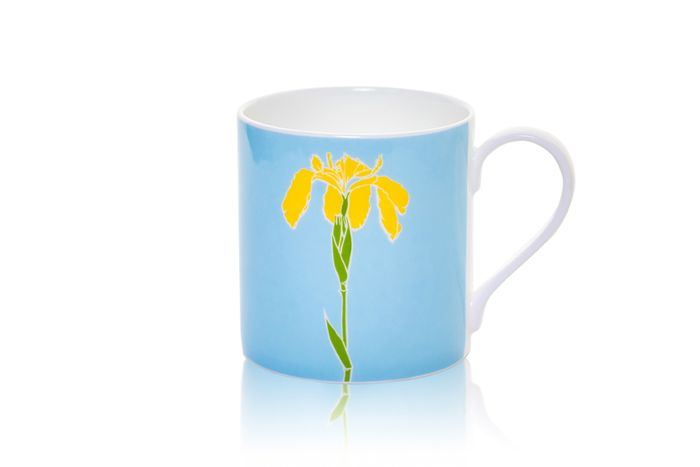 'Iris' fine bone china flower mug made in England