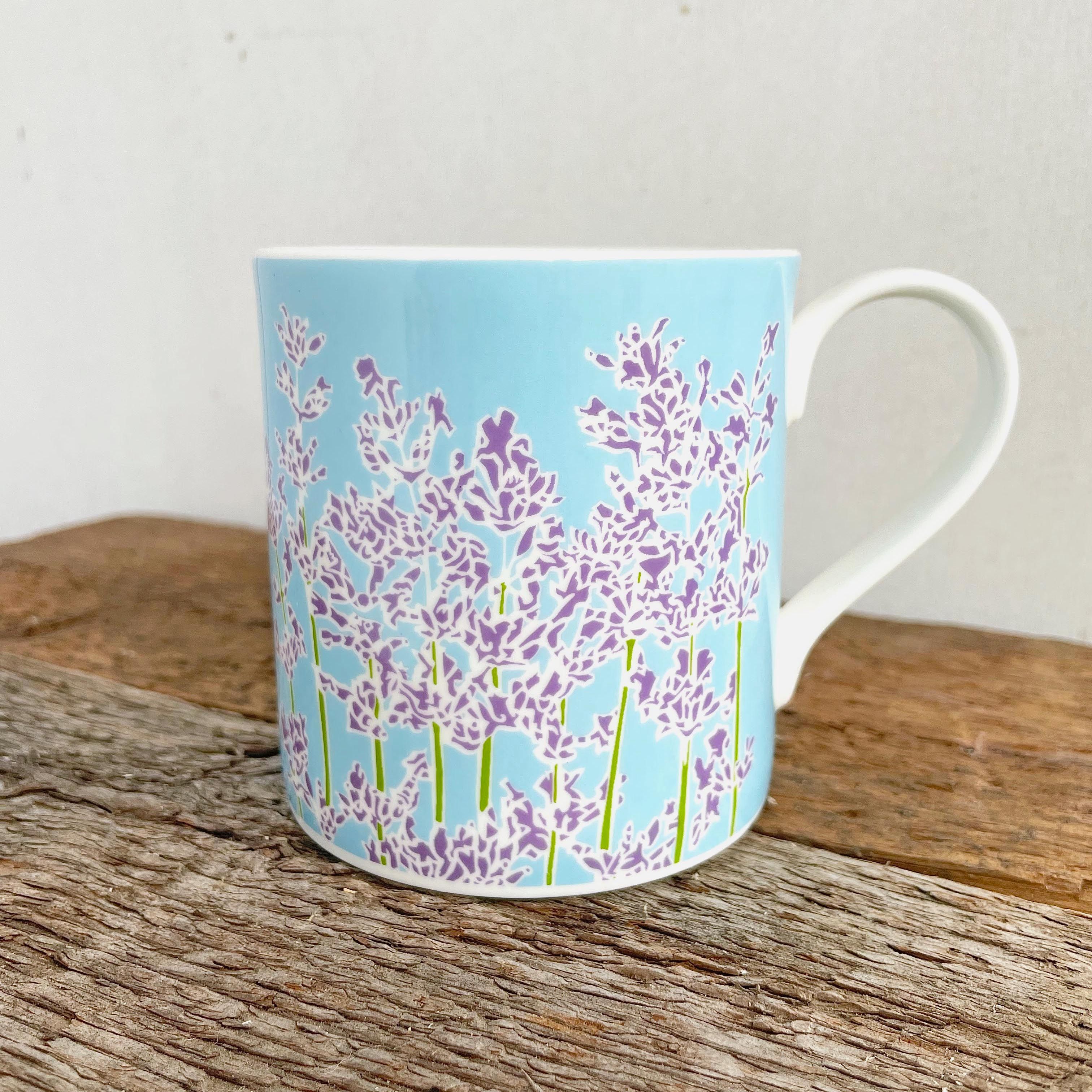 'Lavender' fine bone china flower mug made in England