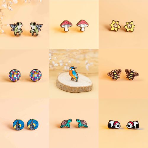 Robin Valley Wooden Earrings