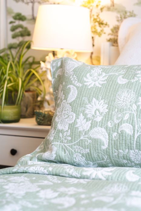 Willow Green Jacquard Bedspread