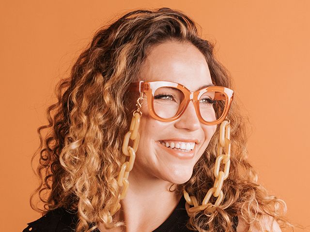Glasses Chain ' Chunky Oval' Honey Tortoiseshell