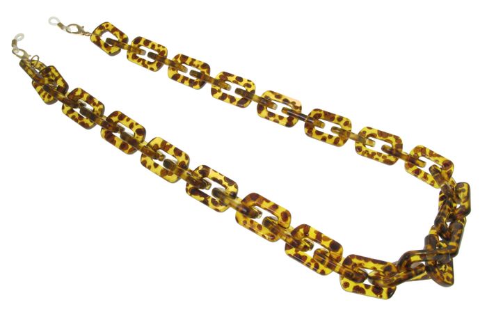 Glasses Chain 'Chunky Rectangular' Tortoiseshell