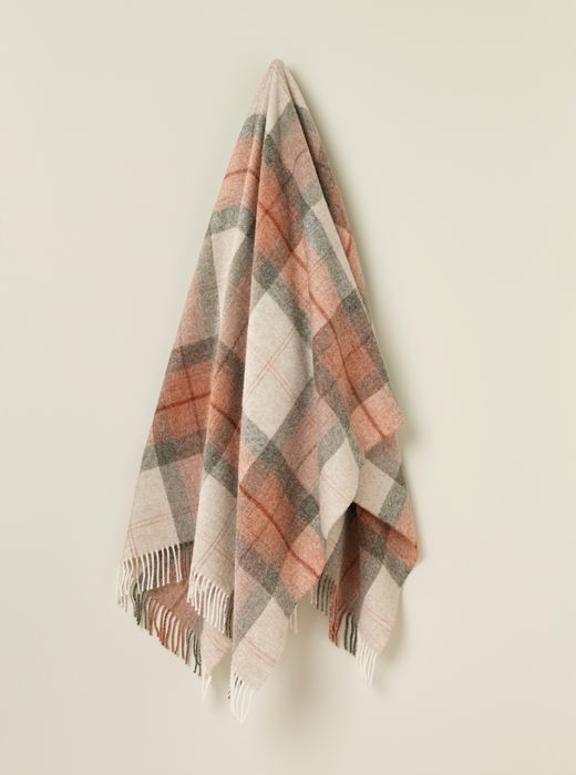 Skye Check Design Shetland-Type Wool Throw