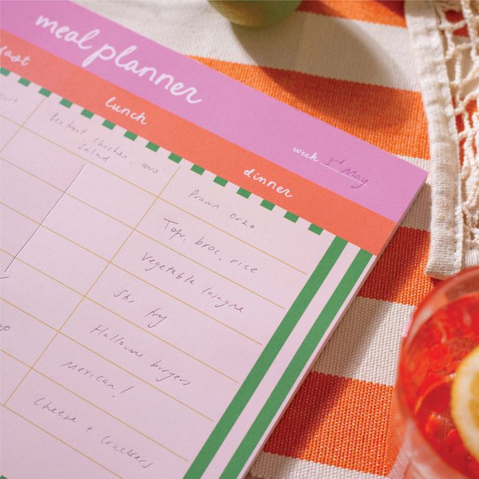 A4 Weekly Meal Planner Pad | Cabana Stripe