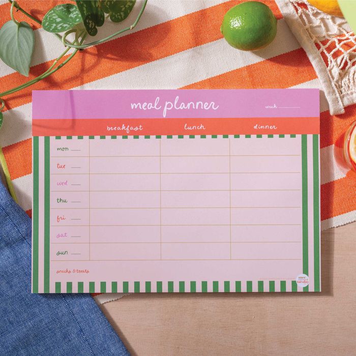 A4 Weekly Meal Planner Pad | Cabana Stripe