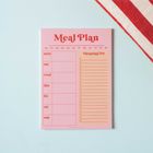 Weekly Meal Planner & Shopping List Pad | Pink & Red