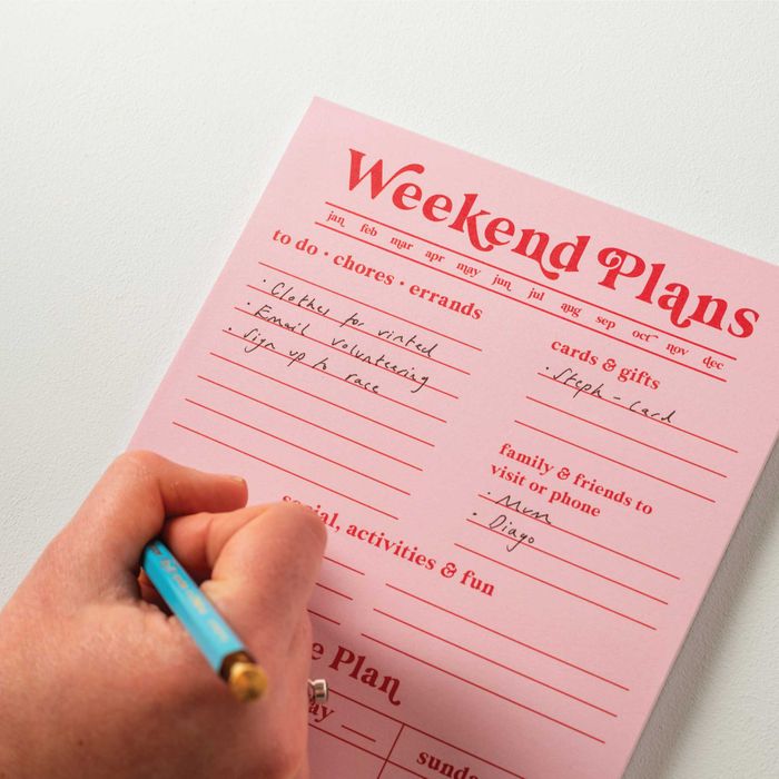 Weekend Planner Pad A5 | Pink & Red