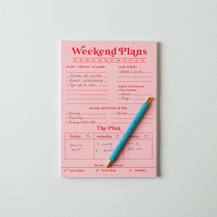 Weekend Planner Pad | Pink & Red