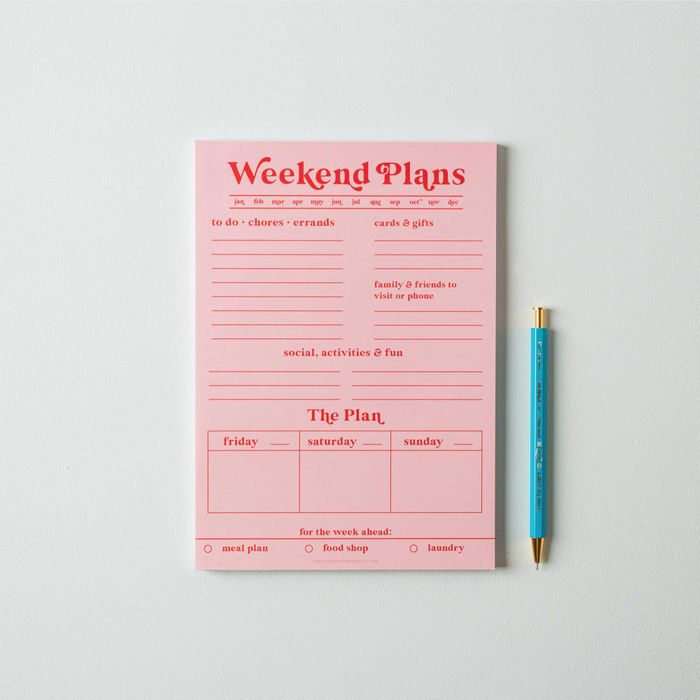 Weekend Planner Pad | Pink & Red