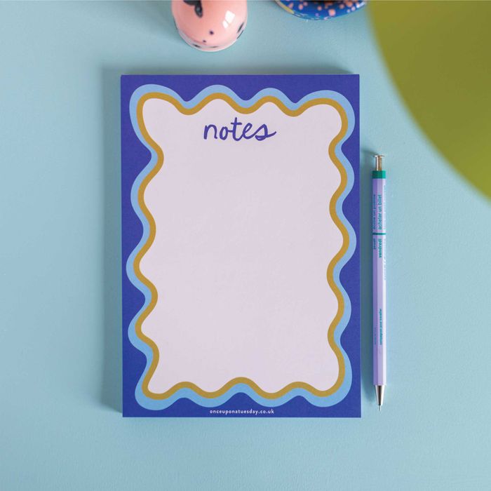 Blue Wavy A5 Notepad