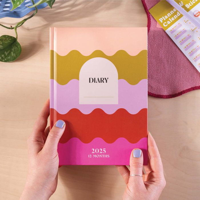 2025 Diary | A5 Hardcover Week to view | Rainbow Waves