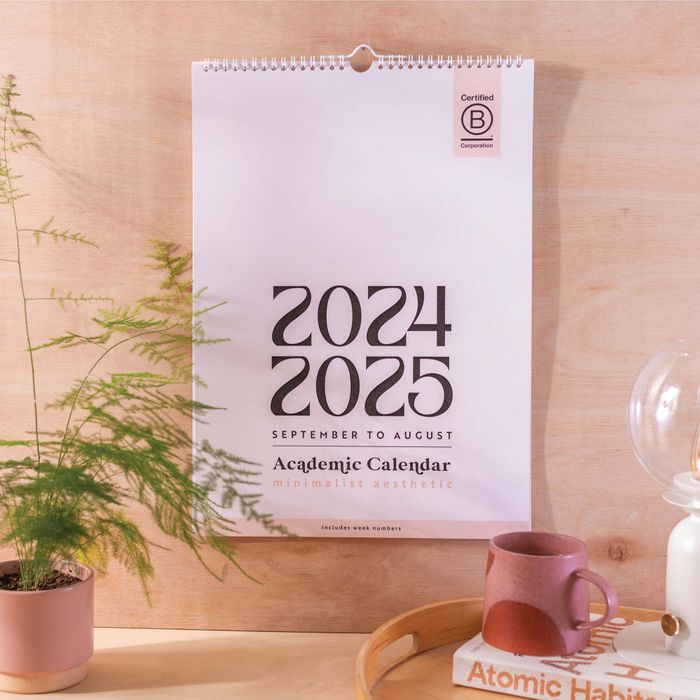 Large Academic Year Calendar 2024-2025 | Minimalist | A3