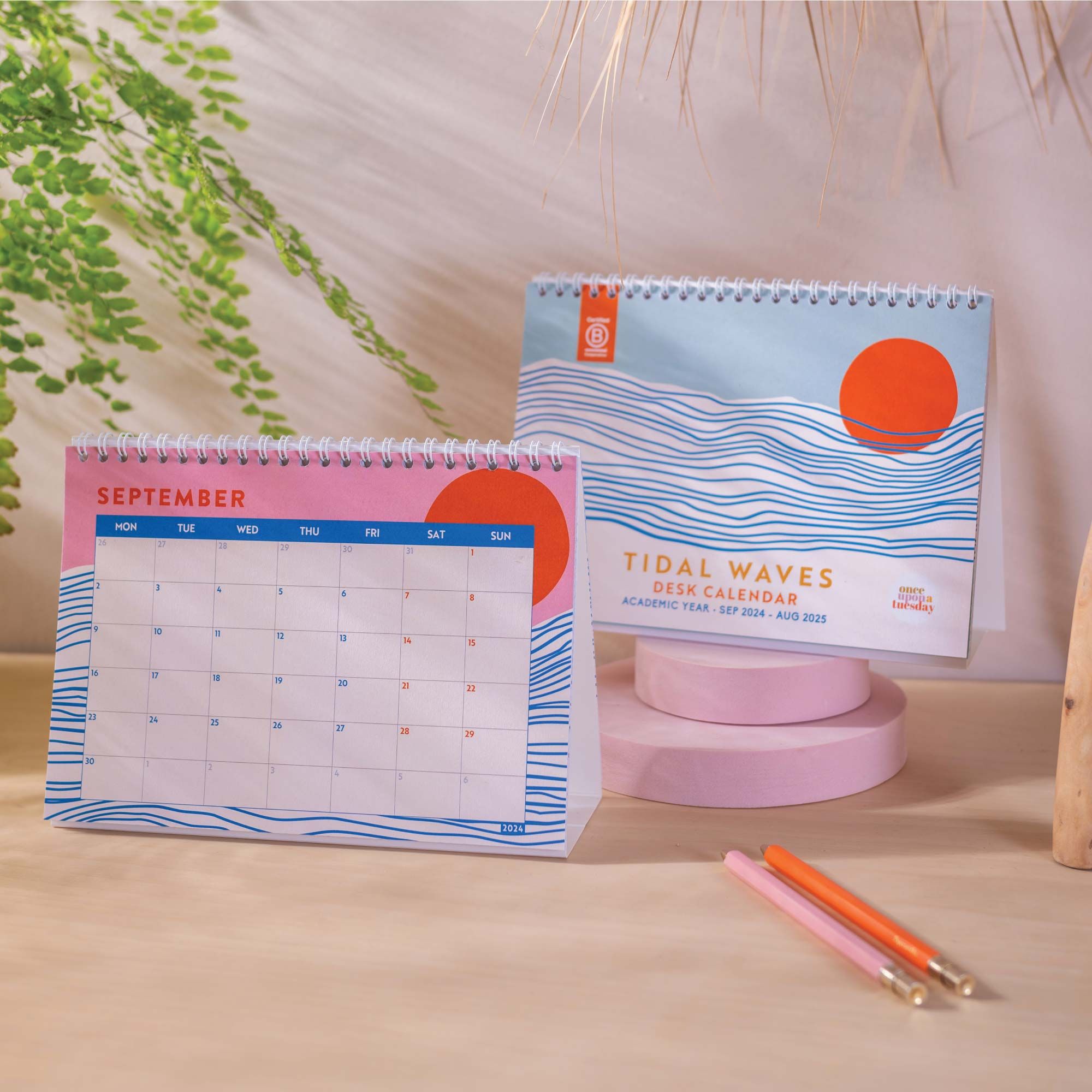 Academic Year Desk Calendar 2024 2025 Tidal Waves REVEAL