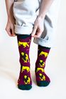 Lion Socks | Bamboo Socks | Dark Red Socks | Royal Socks