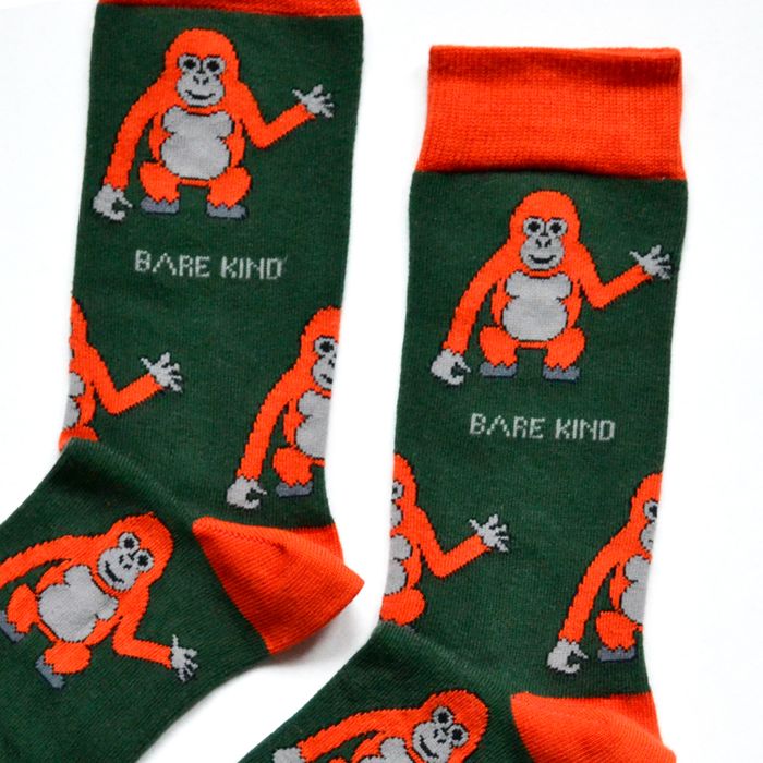 Orangutan Socks | Bamboo Socks | Green Socks | Borneo Socks