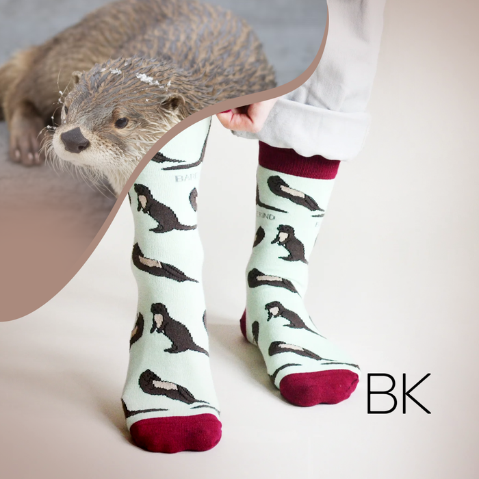 Otter Socks | Bamboo Socks | Pastel Green Socks