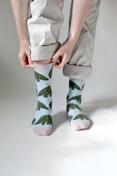 Pangolin Socks | Bamboo Socks | Pastel Blue Socks