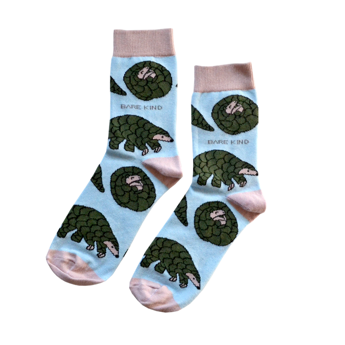 Pangolin Socks | Bamboo Socks | Pastel Blue Socks