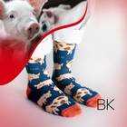 Pig Socks | Bamboo Socks | Blue Socks | Farm Socks