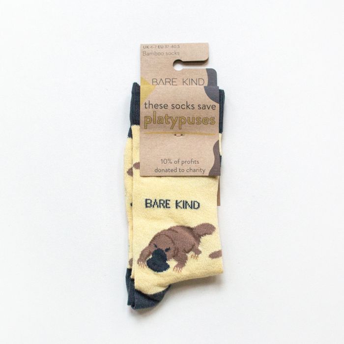 Platypus Socks | Bamboo Socks | Pastel Yellow Socks