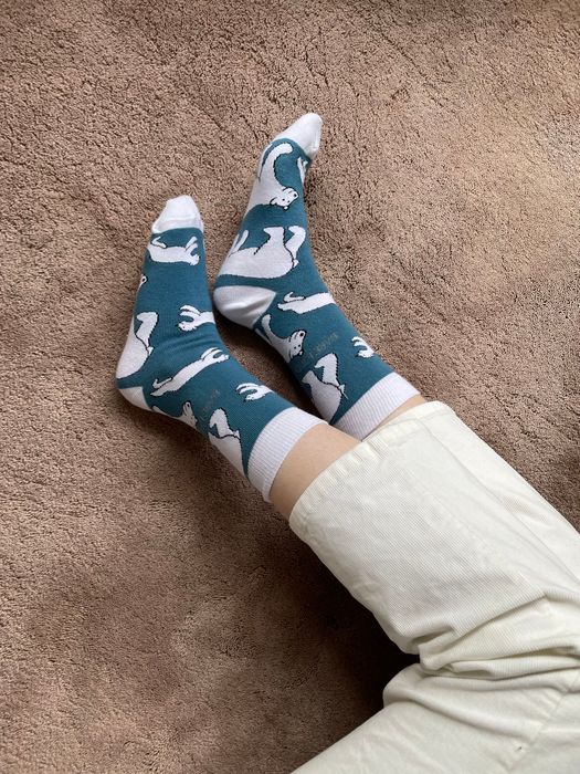 Polar Bear Socks | Bamboo Socks | Light Blue Socks