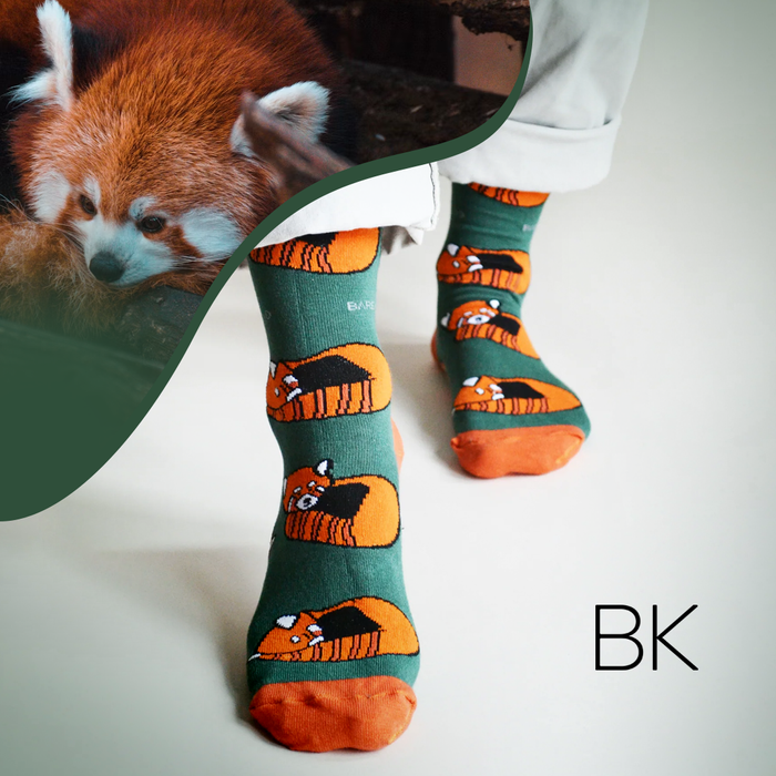 Red Panda Socks | Bamboo Socks | Green Socks