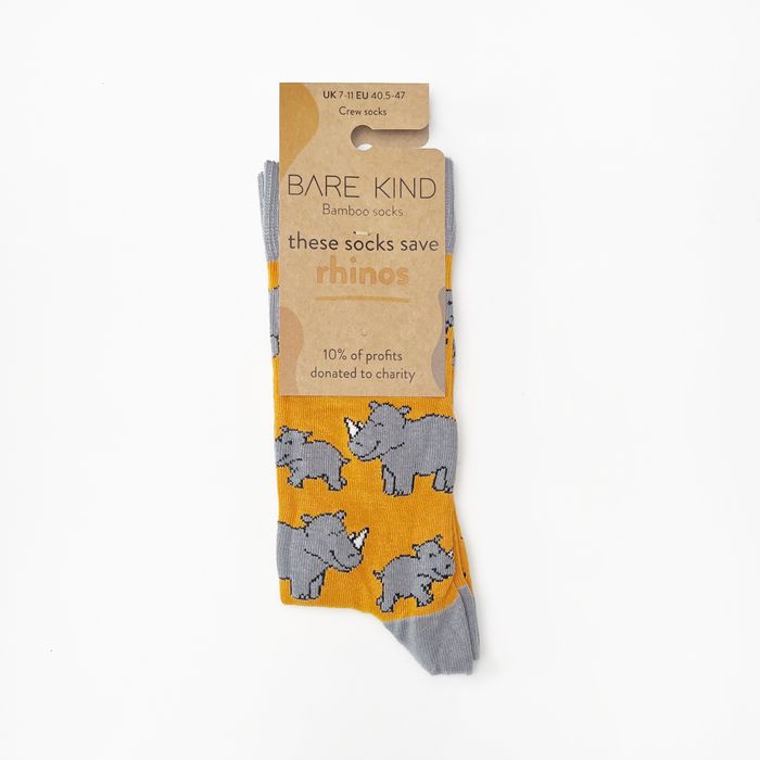 Rhinos Socks | Bamboo Socks | Mustard Yellow Socks