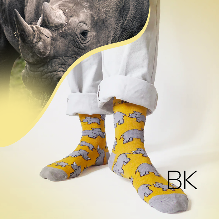 Rhinos Socks | Bamboo Socks | Mustard Yellow Socks