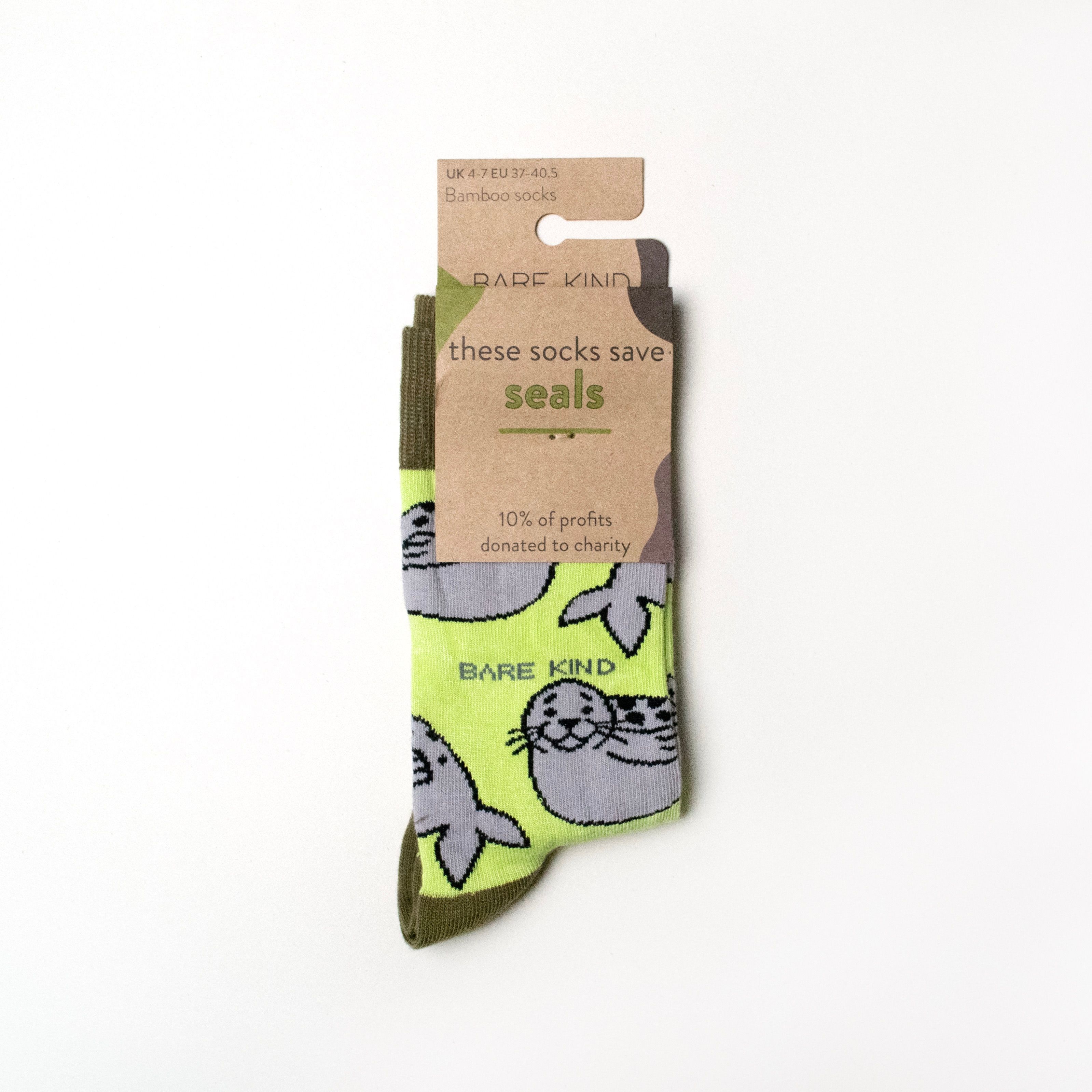 Seal Socks | Bamboo Socks | Summery Green Socks