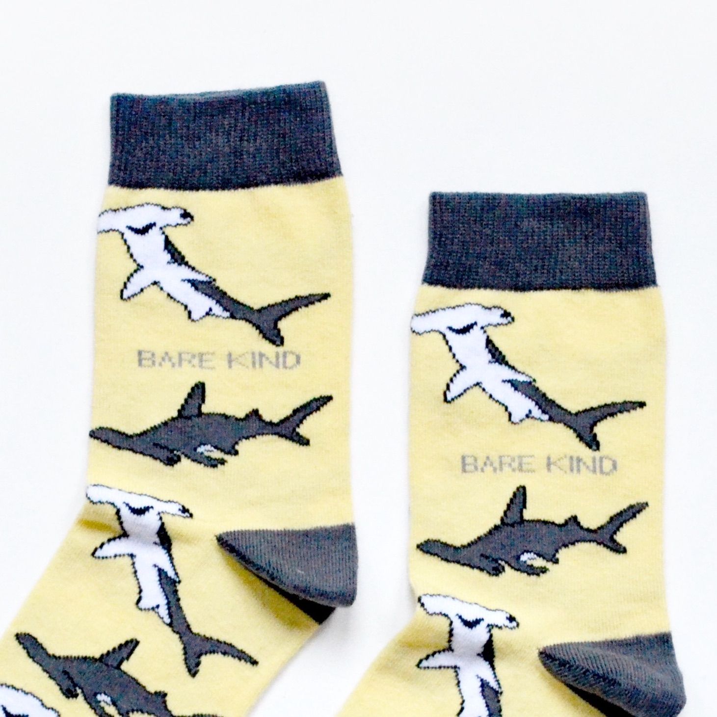 Shark Socks | Bamboo Socks | Pastel Yellow Socks