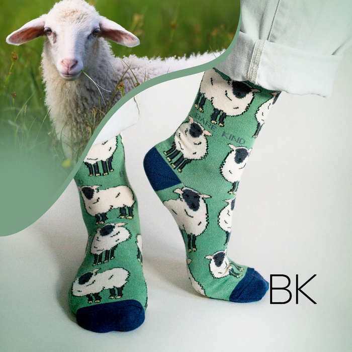 Sheep Socks | Bamboo Socks | Green Socks | Farm Socks