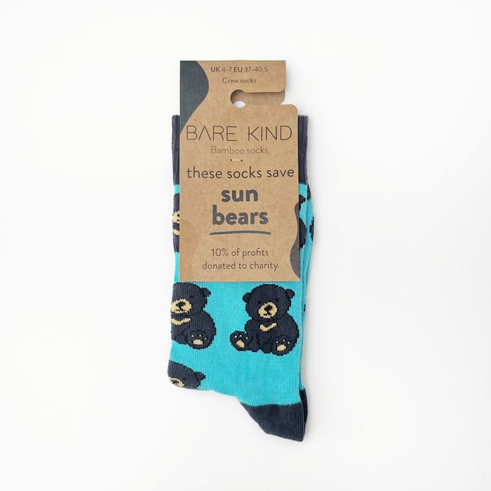 Sun Bear Socks | Bamboo Socks | Blue Socks | Sumatra Socks