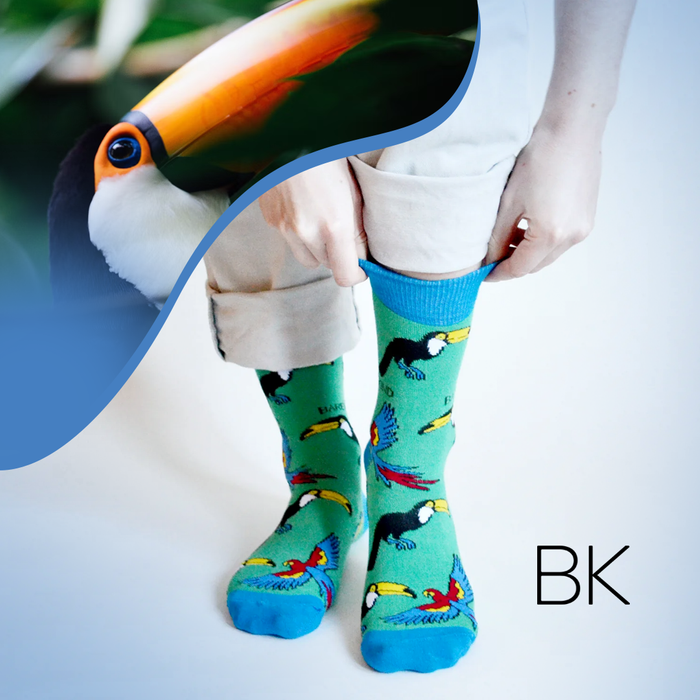 Toucan Socks | Bamboo Socks | Vibrant Green Socks