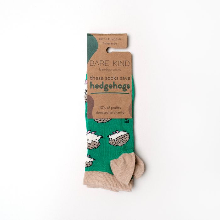 Hedgehog Socks | Trainer Socks | Green Socks | UK Socks