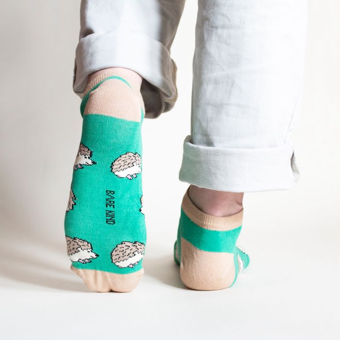 Hedgehog Socks | Trainer Socks | Green Socks | UK Socks