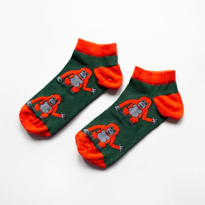 Orangutan Socks | Trainer Socks | Green Socks