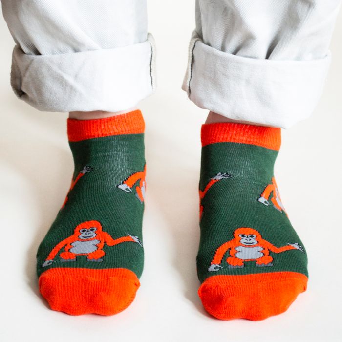 Orangutan Socks | Trainer Socks | Green Socks