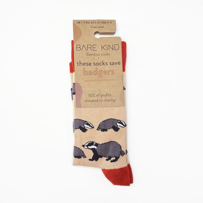 Badger Socks | Bamboo Socks | Beige Socks | Woodland Socks